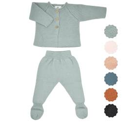Micu Micu Newborn Baby Set 3-6 Monate, Baby Kleidung, 100% Bio Baumwolle, Extra Weich und Nahtlos, Neugeborenen Kleidung, Erstausstattung für Neugeborene, 2 Pieces, 62cm bis 68cm (Mint) von Micu Micu
