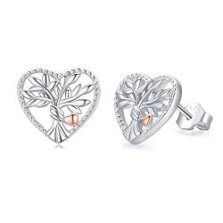 Baum des Lebens Ohrringe 925 Sterling Silber Hypoallergen Lebensbaum Ohrstecker Baum des Lebens Schmuck Familie Lebensbaum Geschenke für Mutter Damen Mädchen Frauen von Midir&Etain