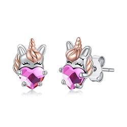 Einhorn Ohrringe 925er Sterling Silber Hypoallergen Ohrstecker Tier Ohrringe Schmuck Einhorn Geschenke für Damen Mädchen von Midir&Etain