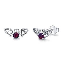 Fledermaus Ohrringe 925 Sterling Silber Tier Ohrstecker Gothic Hypoallergen Opal Ohrringe Halloween Weihnachten Schmuck Geschenke für Frauen Mädchen von Midir&Etain