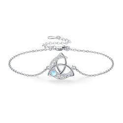 Keltische Knoten Armband 925 Sterling Silber Mondstein Mond Armband Keltischer Schmuck Geschenke für Frauen Mädchen Freundin von Midir&Etain