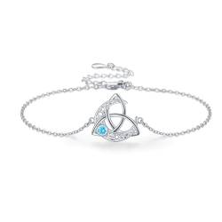 Keltische Knoten Armband 925 Sterling Silber Zirkonia Blau Mond Armband Keltischer Schmuck Geschenke für Frauen Mädchen Freundin Damen von Midir&Etain