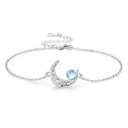 Keltische Knoten Mond Armband 925 Sterling Silber Mondstein Armband Keltischer Schmuck Geschenke für Frauen Mädchen Freundin von Midir&Etain