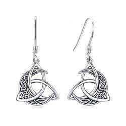 Keltische Mond Ohrringe 925 Sterling Silber keltische Knoten Ohrringe Keltischer Dreieinigkeit Schmuck irisch Geschenke für Damen Mädchen von Midir&Etain