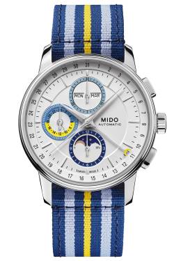 Mido M027.625.17.031.00 Herrenuhr Chronograph Mondphase Blau/Gelb von Mido