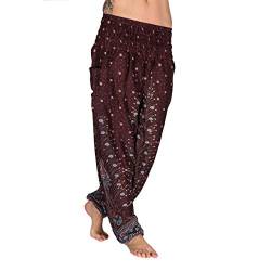 Mienloco Damen und Herren Haremshose Aladinhose Pumphose (ab 1,70m, Braun) von Mienloco