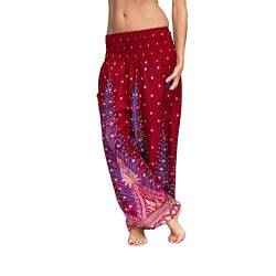 Mienloco Damen und Herren Haremshose Aladinhose Pumphose (ab 1,70m, Rot) von Mienloco