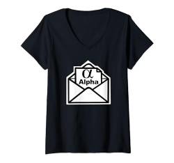 Damen Alpha Mail T-Shirt mit V-Ausschnitt von Miftees