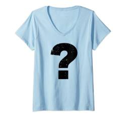 Damen fragezeichen lustig fragezeichen T-Shirt mit V-Ausschnitt von Miftees