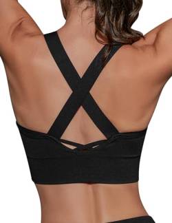 Migcaput BH Samen Set 1er & 3er Pack Bralette-BH aus Bio-Baumwolle, Bequem, Weich, Ohne Bügel,Bustier Damen Starker Halt Spaghettiträger Yoga Top für Damen schwarz XL von Migcaput