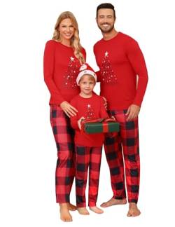 Migcaput Christmas Pyjama Weihnachts Familie Schlafanzug Weihnachten Herren Weihnachtspyjama Set Couple Schlafanzug Paare Hausanzug Weihnachts Familien Xmas Damen Rot B 12 Jahre von Migcaput