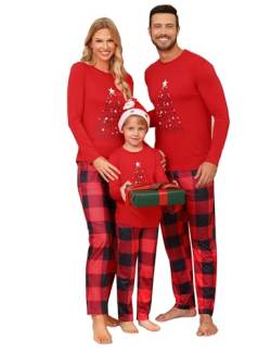 Migcaput Christmas Pyjama Weihnachts Familie Schlafanzug Weihnachten Herren Weihnachtspyjama Set Couple Schlafanzug Paare Hausanzug Weihnachts Familien Xmas Damen Rot B M von Migcaput