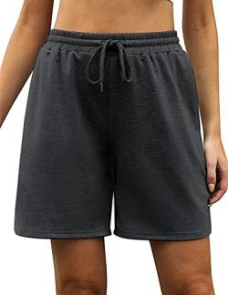 Migcaput Jogginghose Damen Kurze Sporthose Laufhose Freizeithose Kurz Hosen Sport Shorts Sommer Leicht Sommerhose Joggpants Trainingshose Schwarz-B L von Migcaput