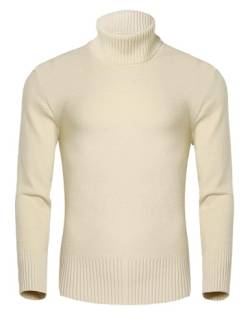 Migcaput Herren Rollkragen Pullover Langarm Winter Strickpullover Rollkragenpullover Strickpulli Pullover Oberteile Aprikose L von Migcaput