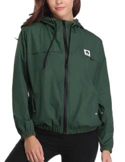 Migcaput Windbreaker Damen Leicht Regenjacke Wasserdicht Zip Regenmantel dünner Sportjacke Softshelljacke für Frauen DG S von Migcaput