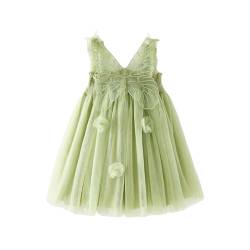 Miipat Baby Mädchen Kleid Ärmellos Schmetterling Prinzessin Tüllkleid Kleinkind Mädchen Blumenmädchenkleider Hochzeit Geburtstag Partykleid Grün 66 6-9 Monate von Miipat