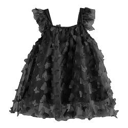 Miipat Baby Mädchen Kleid Sommer Schmetterlingsärmel Festlich Prinzessin Tüllkleid Schwarz 90 18-24 Monate von Miipat