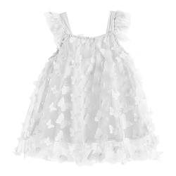 Miipat Baby Mädchen Kleid Sommer Schmetterlingsärmel Festlich Prinzessin Tüllkleid Weiß 80 12-18 Monate von Miipat