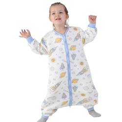 Miipat Baby Schlafstrampler Unisex Kleinkind Schlafanzüge Langarm Frühling und Herbst Kleinkind Schläf Kleidung für Jungen und Mädchen Blau 70 12-24 Monate von Miipat