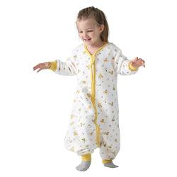 Miipat Baby Schlafstrampler Unisex Kleinkind Schlafanzüge Langarm Frühling und Herbst Kleinkind Schläf Kleidung für Jungen und Mädchen Gelb 100 4-5 Jahre von Miipat