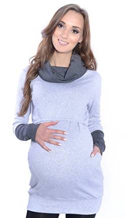 Mija - 2 in1 Stillpullover & Umstandspullover Stilltop Still-Pulli Maddy 7115A (M, Melange/Graphite) von Mija Arts