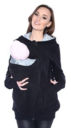 Mija - 3in1 Tragejacke, Umstandsjacke/Fleece Tragepullover für Tragetuch für Babytrage 4018A (XXL / 44, Schwarz) von Mija Arts