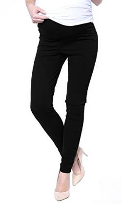 Mija - Elegante Damen Slim Umstandshose mit Bauchband 1046 (EU42 / XL, Schwarz) von Mija Arts