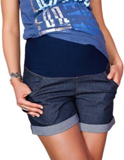 Mija - Kurze Jeans Umstandsshorts / Umstandshose mit Bauchband für Sommer 9037 von Mija Arts