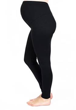 Mija - Lange Umstandsleggings/Leggings warme für den Winter/Baumwolle 3006 (L, Schwarz) von Mija Arts