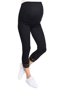 Mija - Umstandsleggings für Schwangere Capri 3/4 Hose Leggings 3005 (XXL, Schwarz) von Mija Arts