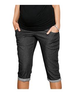 Mija - Umstandsmode / Capri Umstandshose Denim Caprihose 9046 (40/L, Schwarz) von Mija Arts