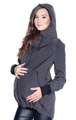 Mija - 3in1 Tragejacke für Babytrage, Umstandsjacke, Jacke Softshell 4068 (EU40 / L, Grau) von MijaCulture