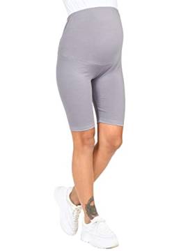 Mija - Komfortable Kurze Umstandsleggings für Schwangere Shorts 1/2 Leggings 4008 (L, Grau) von MijaCulture