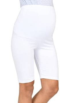 Mija - Komfortable Kurze Umstandsleggings für Schwangere Shorts 1/2 Leggings 4008 (S, Weiß) von MijaCulture