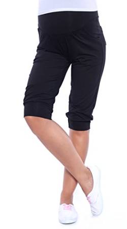 Mija - Umstandsmode Relaxed Capri Umstandshose Caprihose 4037 (EU40 / L, Schwarz) von MijaCulture