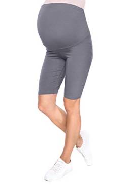 MijaCulture Komfortable Kurze Umstandsleggings für Schwangere Shorts 1/2 Leggings Mama 1052 (M/L, Grau) von MijaCulture