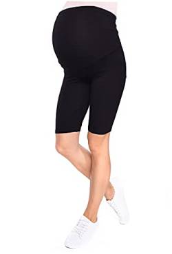 MijaCulture Komfortable Kurze Umstandsleggings für Schwangere Shorts 1/2 Leggings Mama 1052 (XL/XXL, Schwarz) von MijaCulture