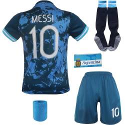 Mikalay Neu Leo Messi #10 Auswärts COPA Kinder Fußball Trikot/Shorts/Socken für Kinder Jugendgrößen (Auswärts,18) von Mikalay