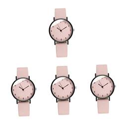Mikikit 4 Stück Damen quarzuhr Uhren für Krankenschwestern Armreifen Spielzeug Geschenke Frauen schauen zu Armbanduhr vorhanden wählen Anschauen Lederriemen schmücken Fräulein Leder von Mikikit