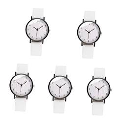 Mikikit 5St Damen quarzuhr Armbanduhr für Mädchen Krankenschwester Dekor klein Damenuhren Armbanduhr vorhanden weibliche Uhrenverzierung Anzahl Anschauen schmücken Fräulein Edelstahl Weiß von Mikikit