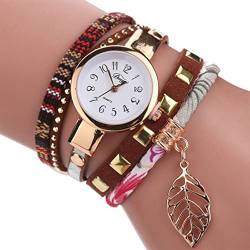 Mikikit Geburtstagsgeschenke Quarzkleidfrauen- Armbanduhrdame Klassische Kaffeearmband- Uhruhren Mode Damenuhren von Mikikit