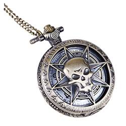 Mikikit Klassische Taschenuhr Taschenuhr Anhänger Uhr Halskette Taschenanhänger Uhr Geschenk Metall Quarz Taschenuhren von Mikikit