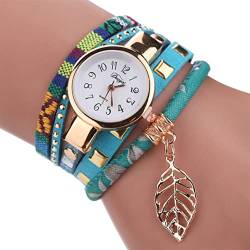 Mikikit Mode Damenuhren Uhren Blau Armband Himmel Klassisch Armbanduhr Armband Kleid Damenuhr Quarz Dame Mode-Quarzuhr von Mikikit