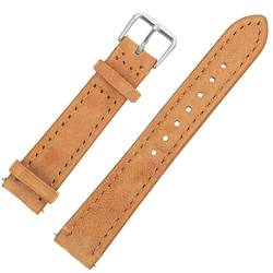 Mikikit Smartwatch-Zubehör Part Watch Quick Strap Band Herrenarmband Kompakt Khaki Auswechselbar Zubehör Soft Vintage Bands Mm Wildleder Freigabe Für Leder Nähte Armband Mit von Mikikit