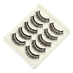 Mikinona 10 Paar Diamant falsche Wimpern farbige Strasssteine Cosplay-Wimpern falsches Make-up übertriebene Wimpern Frauen Wimpern Make-up Wimpern dicht Harter Schaft aus Chemiefaser von Mikinona