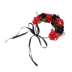 Mikinona 1stk Halloween-kranz Rose Geblümt Stirnbänder Für Damen Lustiges Stirnband Weihnachtsblumen-stirnband Halloween Stirnband Blumenstirnband Haarband Tiara Eisen Requisiten Künstlich von Mikinona