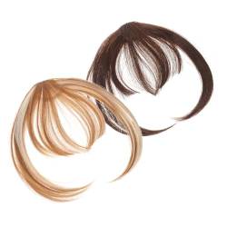 Mikinona 2St Perücke knallt Clip auf Air Bangs Fake- -Clip Perücken künstliches haar Haarspangen Haar Klammern Clip-in- -Haarteil Fake-Clip auf aufsteckbar falscher verlängern von Mikinona
