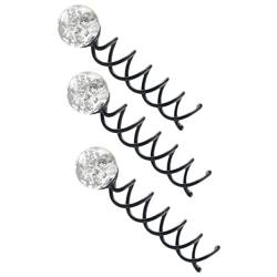 Mikinona 3St Brötchenstifte Bobby-Pin schnell Haarklammer Haarnadel spiralförmige Haarknotennadel Haarschmuck für Damen Koreanisch Styler Ball gedämpfte gefüllte Brötchen Braut Metall von Mikinona