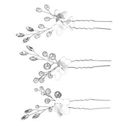 Mikinona 3st Haarnadel Blumenmädchen-kopfschmuck Haarschmuck Für Den Abschlussball Tiara Für Mädchen Perlenhaarspangen Haarspangen Aus Kristall Künstliche Perle Braut Die Blumen Schmücken von Mikinona