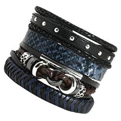 Mikinona 4 Stück Armband Armreifen Für Damen Armbänder Für Frauen Haargummis Haarschmuck Armbänder Für Männer Damen Armbänder Trendige Armbänder Einstellbar Kunstleder Einstellen Fräulein von Mikinona